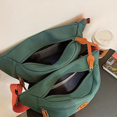 Colorblock Casual Chest Bag Zipper Crossbody Bag