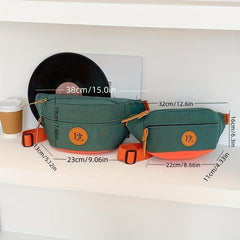 Colorblock Casual Chest Bag Zipper Crossbody Bag