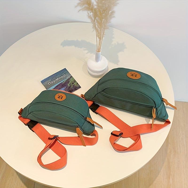 Colorblock Casual Chest Bag Zipper Crossbody Bag