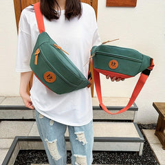 Colorblock Casual Chest Bag Zipper Crossbody Bag