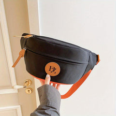 Colorblock Casual Chest Bag Zipper Crossbody Bag