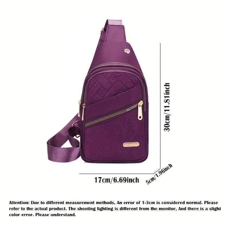 Casual Love Embroidery Sling Bag Solid Crossbody Bag