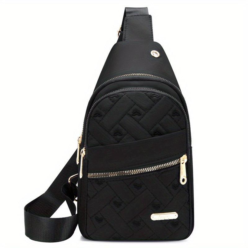 Casual Love Embroidery Sling Bag Solid Crossbody Bag
