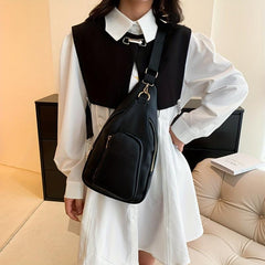 Stylish Sling Bag Faux Leather Crossbody Women's Chest Purse