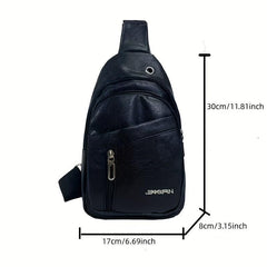 Retro Style Sling Backpack PU Leather Crossbody Bag for Outdoor Travel