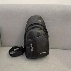 Retro Style Sling Backpack PU Leather Crossbody Bag for Outdoor Travel