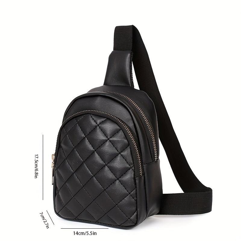 Argyle Quilted Chest Bag Crossbody Travel Shoulder Bag