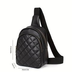 Argyle Quilted Chest Bag Crossbody Travel Shoulder Bag