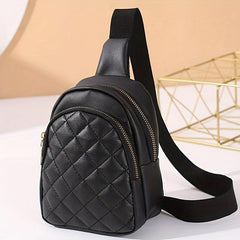 Argyle Quilted Chest Bag Crossbody Travel Shoulder Bag