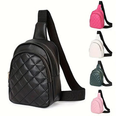 Argyle Quilted Chest Bag Crossbody Travel Shoulder Bag