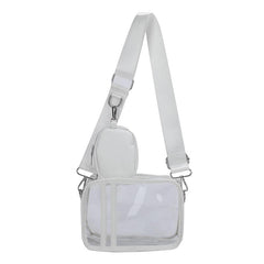 2Pcs Transparent Bag Set PVC Crossbody Bag Waterproof Square Bag