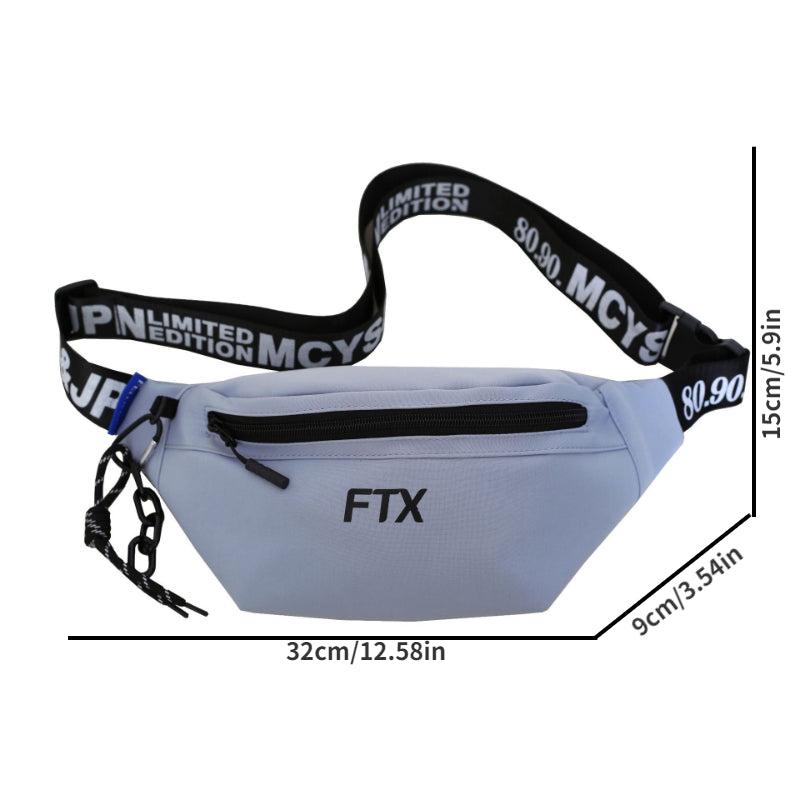 Letter Print Crescent Crossbody Bag with Strap