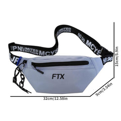 Letter Print Crescent Crossbody Bag with Strap