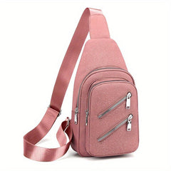 Starry Chest Purse Zipper Front Sling Bag Women's Nylon Crossbody Bag