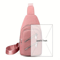 Starry Chest Purse Zipper Front Sling Bag Women's Nylon Crossbody Bag