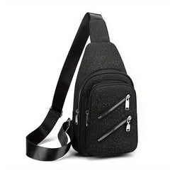 Starry Chest Purse Zipper Front Sling Bag Women's Nylon Crossbody Bag