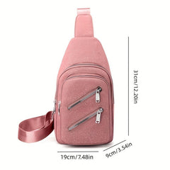 Starry Chest Purse Zipper Front Sling Bag Women's Nylon Crossbody Bag