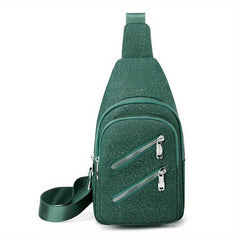 Starry Chest Purse Zipper Front Sling Bag Women's Nylon Crossbody Bag