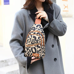 Leopard Pattern Sling Bag Chest Crossbody Backpack