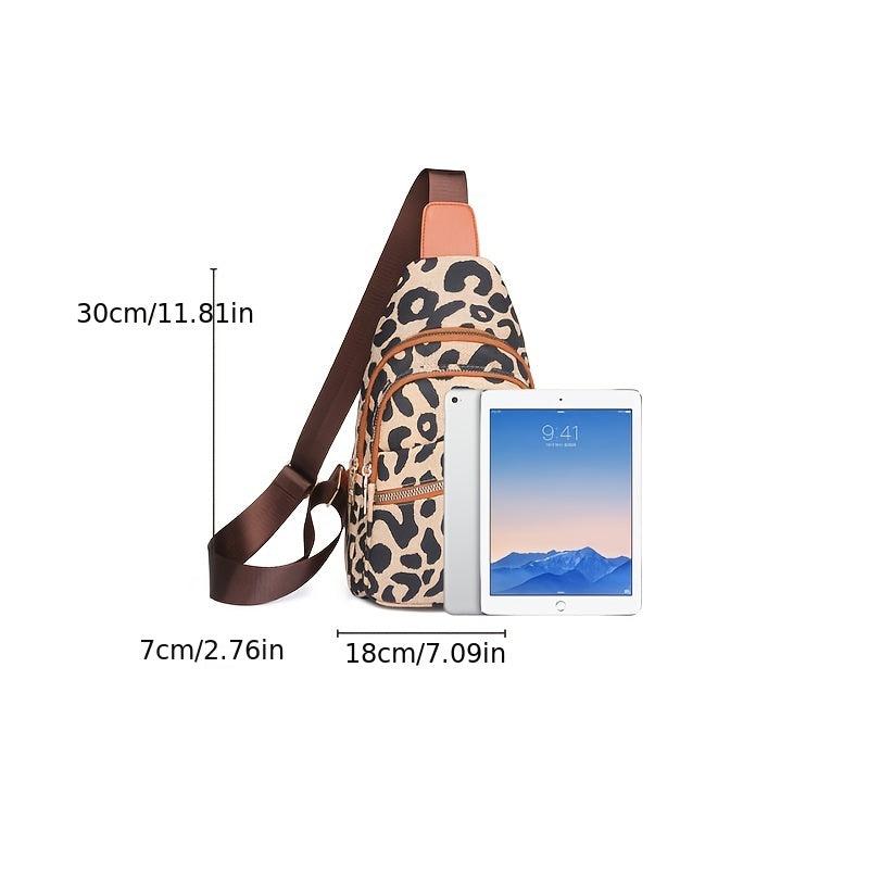 Leopard Pattern Sling Bag Chest Crossbody Backpack