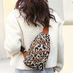Leopard Pattern Sling Bag Chest Crossbody Backpack