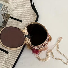 Colorful Stripes Tassel Mini Shoulder Bag Ethnic Style