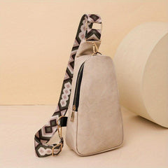Boho Chest Bag Vintage PU Leather Crossbody Sling Purse