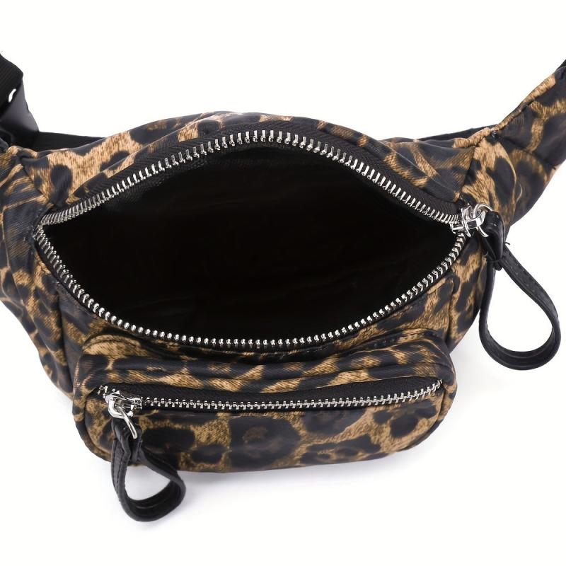 Leopard Print Chest Bag Sports Fitness Crossbody Fanny Pack