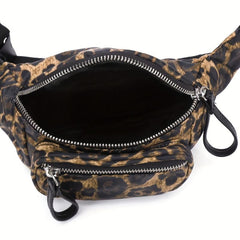 Leopard Print Chest Bag Sports Fitness Crossbody Fanny Pack