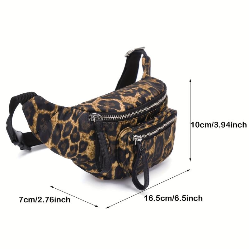 Leopard Print Chest Bag Sports Fitness Crossbody Fanny Pack