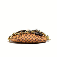 Polka Dot Print Waist Bag Retro Chain Decor Crossbody Bag