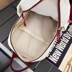 Letter Print Zipper Backpack Soft Daypack With Handle