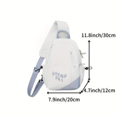 Letter Print Zipper Backpack Soft Daypack With Handle