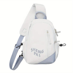 Letter Print Zipper Backpack Soft Daypack With Handle