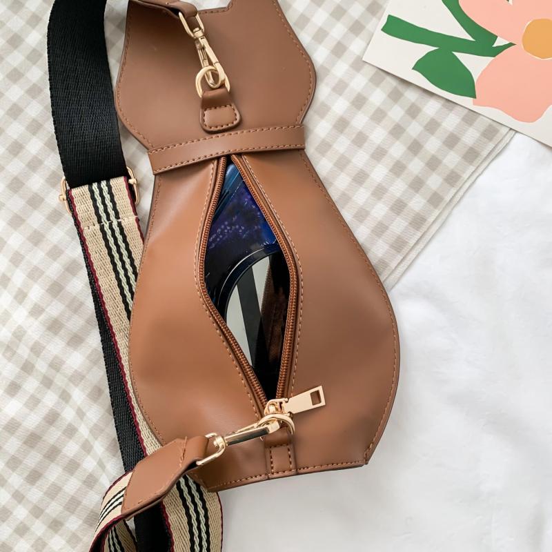 Cute Cat Crossbody Bag for Women Faux Leather Shoulder Bag
