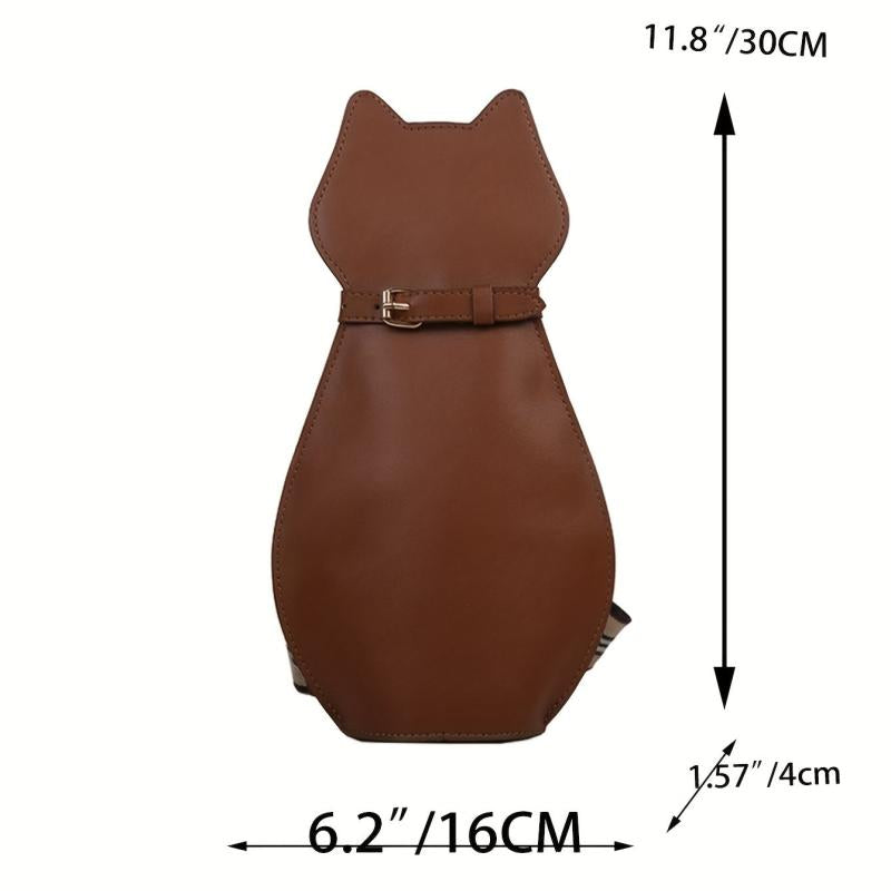 Cute Cat Crossbody Bag for Women Faux Leather Shoulder Bag