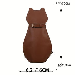 Cute Cat Crossbody Bag for Women Faux Leather Shoulder Bag