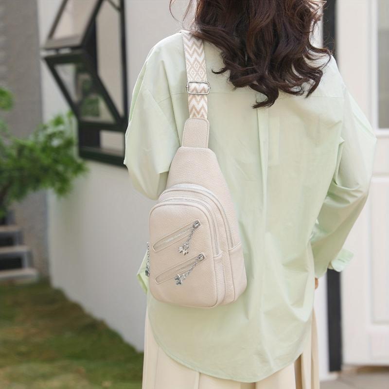 Vintage Double Layer Chest Bag Retro Crossbody Sling Bag Women's