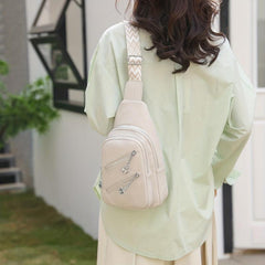 Vintage Double Layer Chest Bag Retro Crossbody Sling Bag Women's