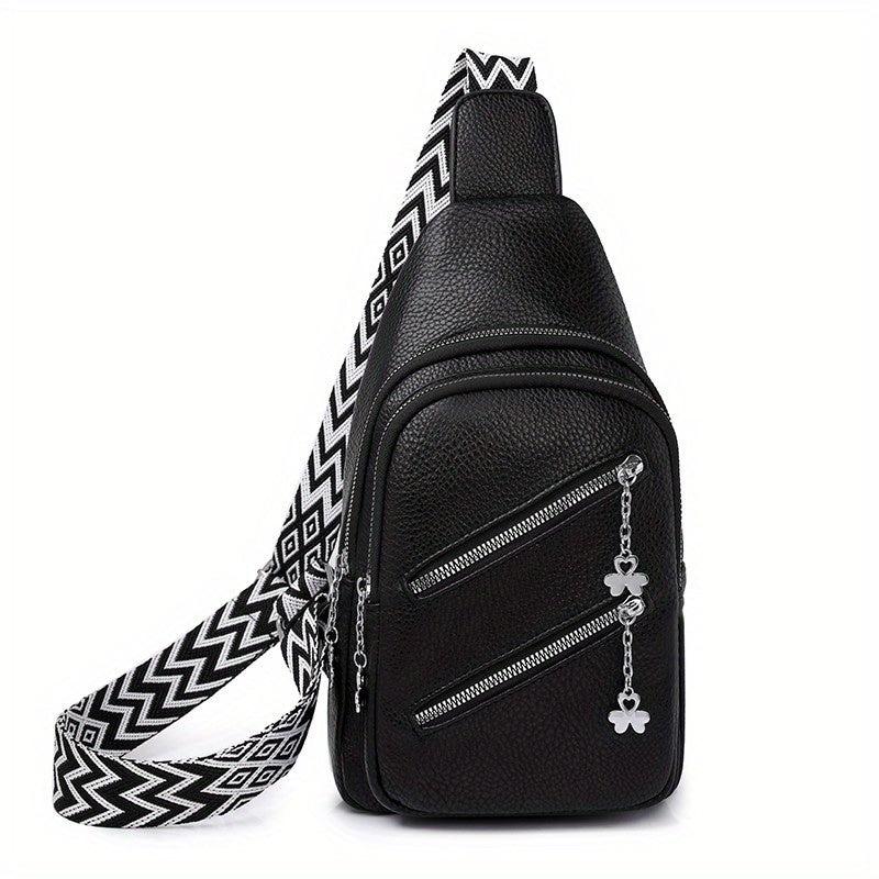 Vintage Double Layer Chest Bag Retro Crossbody Sling Bag Women's