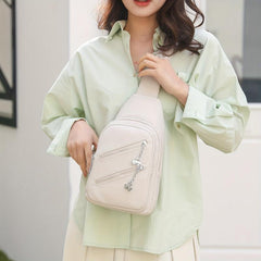 Vintage Double Layer Chest Bag Retro Crossbody Sling Bag Women's