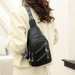 Vintage Double Layer Chest Bag Retro Crossbody Sling Bag Women's