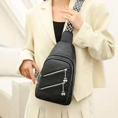 Vintage Double Layer Chest Bag Retro Crossbody Sling Bag Women's