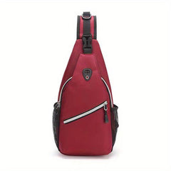 Buckle Decor Sling Backpack Crossbody Bag Casual Nylon Chest Purse