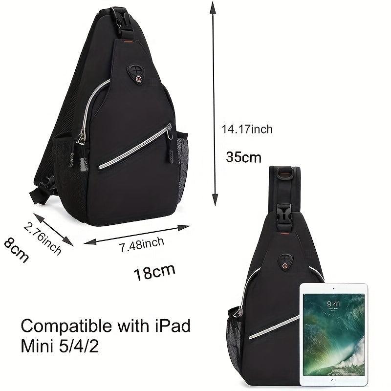 Buckle Decor Sling Backpack Crossbody Bag Casual Nylon Chest Purse