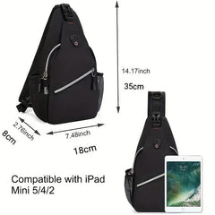 Buckle Decor Sling Backpack Crossbody Bag Casual Nylon Chest Purse