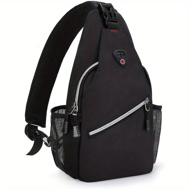 Buckle Decor Sling Backpack Crossbody Bag Casual Nylon Chest Purse