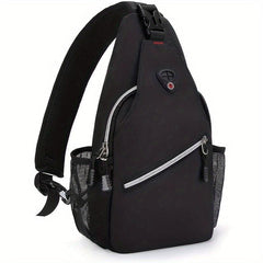 Buckle Decor Sling Backpack Crossbody Bag Casual Nylon Chest Purse