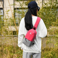 Colorblock Sling Bag Zipper Crossbody Bag