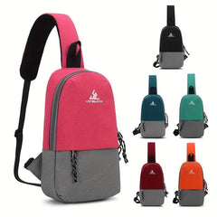 Colorblock Sling Bag Zipper Crossbody Bag